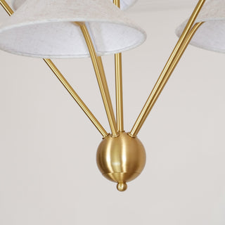 5-Arm Fabric Cone Chandelier