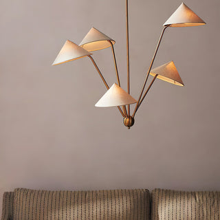 5-Arm Fabric Cone Chandelier