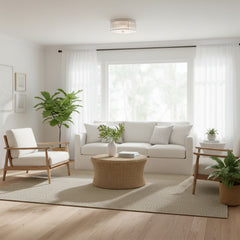 Round Glass Rod Flush Ceiling Light