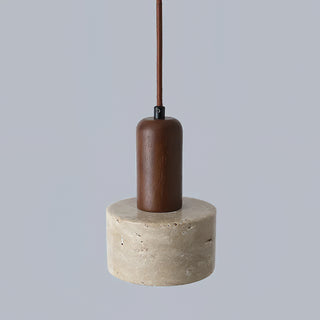 Natural Travertine Cylinder Pendant Light