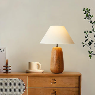 Grooved Country Wood Table Lamp