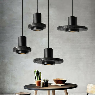 Lava Stone Black Pendant Light