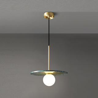 Copper marble round chandelier