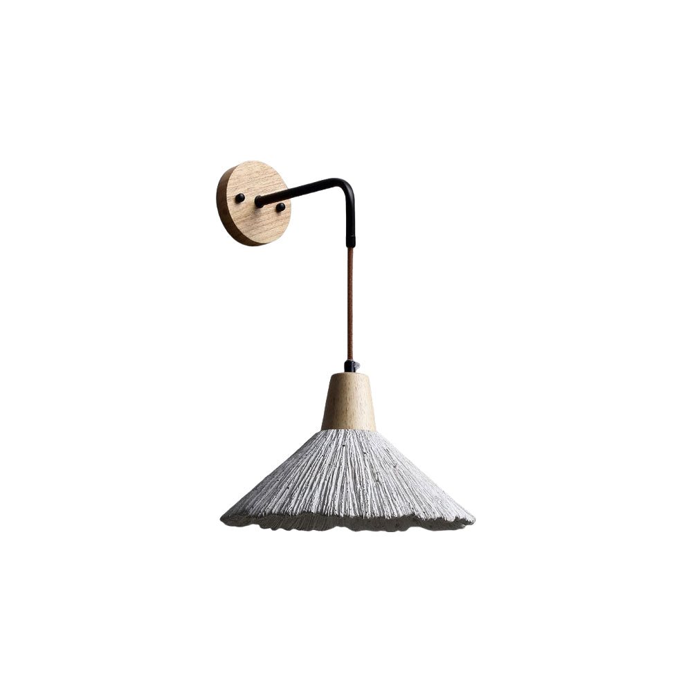 Vintage Textured Wood Wall Lamp - view 11 | Liootrlamp