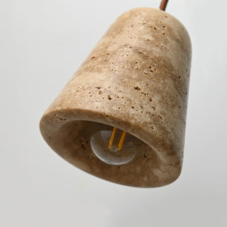 Yellow Travertine Cone Chandelier