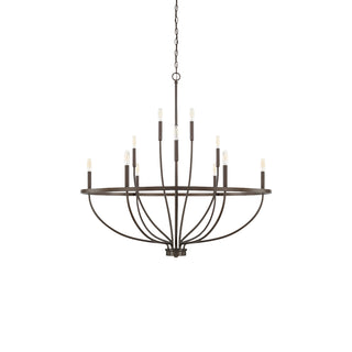 Modern Industrial 12-Light Cage Chandelier