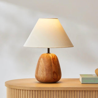 Grooved Country Wood Table Lamp