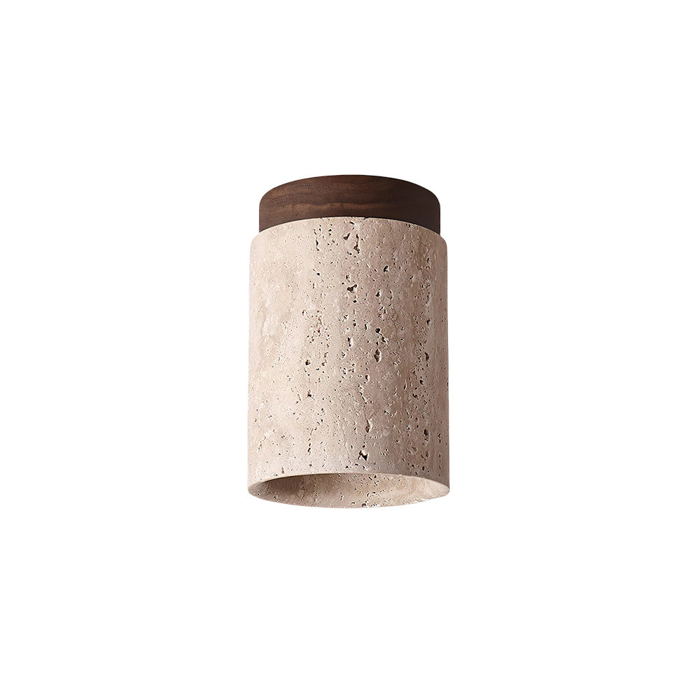 Wood and Stone Modern Flush Mount Light | Liootrlamp