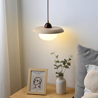 Wabi-Sabi Travertine Bedside Pendant Lamp