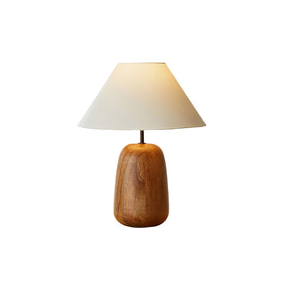 Grooved Country Wood Table Lamp