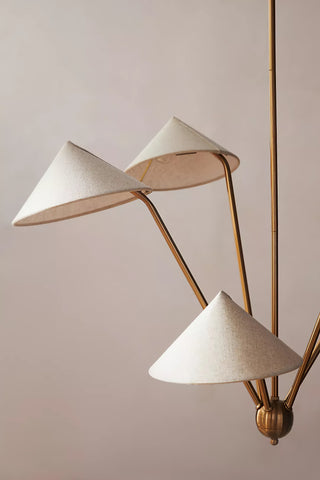 5-Arm Fabric Cone Chandelier