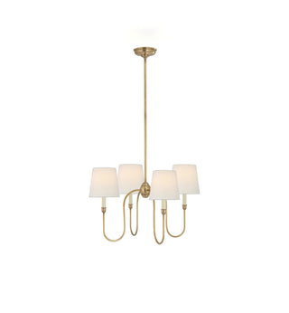 Classic 4-Light Brass Chandelier with Shades