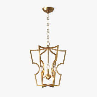 Rustic gold lantern chandelier