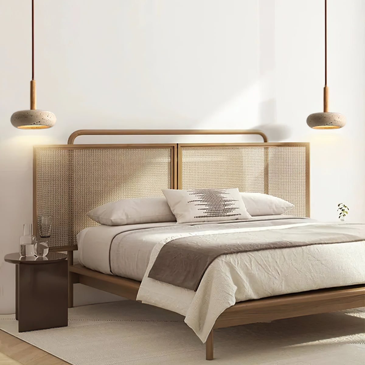 Hourglass Travertine Pendant Light - view 8 | Liootrlamp