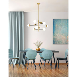 10-Globe Modern Brass Chandelier