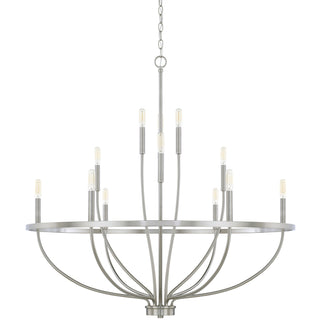 Modern Industrial 12-Light Cage Chandelier