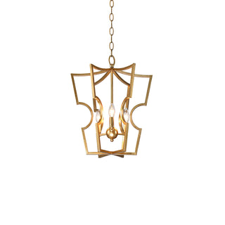 Rustic gold lantern chandelier