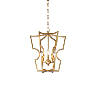 Rustic gold lantern chandelier