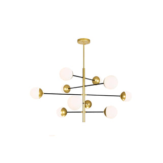 10-Globe Modern Brass Chandelier