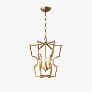 Rustic gold lantern chandelier