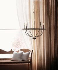 Modern Industrial 12-Light Cage Chandelier