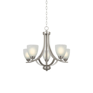 Transitional 5-Light Satin Nickel Chandelier