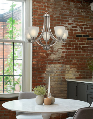 Transitional 5-Light Satin Nickel Chandelier