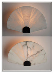 Fan-Shaped Alabaster Wall Light