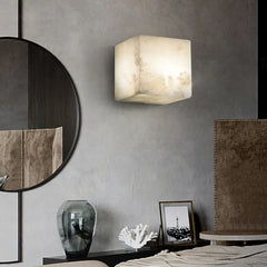 Alabaster Cube Wall Light