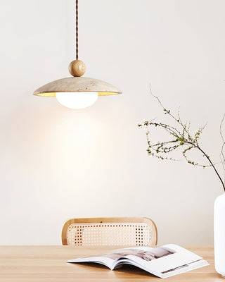 Scandinavian Travertine Disc Pendant Lamp