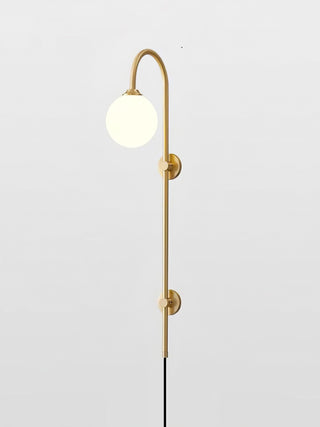 Brass Globe Arm Wall Sconce