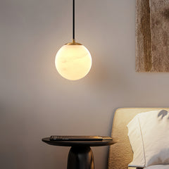 Amber Alabaster Globe Pendant Light