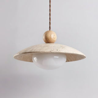 Scandinavian Travertine Disc Pendant Lamp