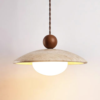 Scandinavian Travertine Disc Pendant Lamp