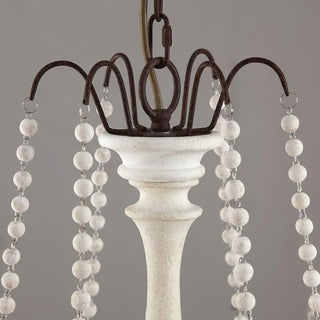 Rustic Beaded Candle Chandelier