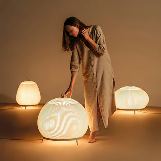 Textured Dome  Lantern Knit Table Lamp