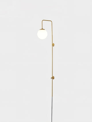 Brass Globe Arm Wall Sconce