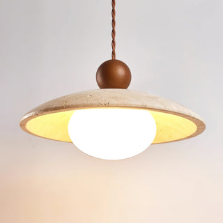 Scandinavian Travertine Disc Pendant Lamp