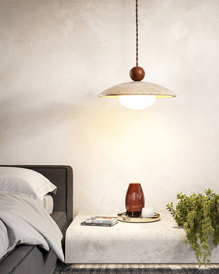 Scandinavian Travertine Disc Pendant Lamp