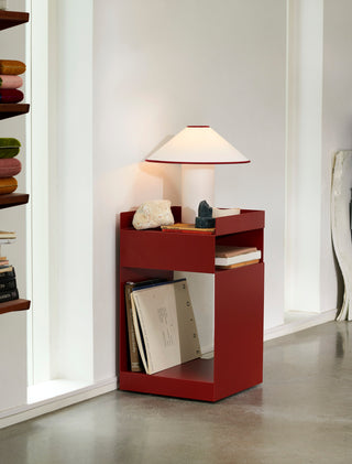 Red Trim Cone Shade Table Lamp