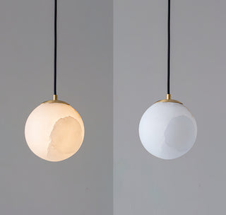 Amber Alabaster Globe Pendant Light