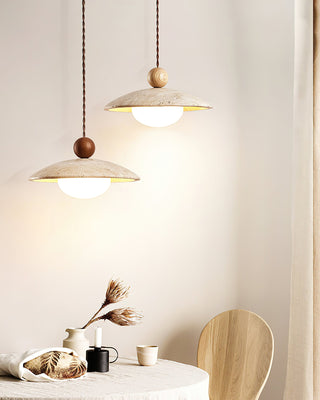 Scandinavian Travertine Disc Pendant Lamp