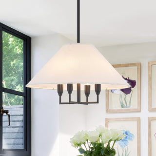 Modern Farmhouse Conical Fabric Chandelier