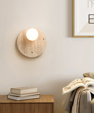 Japanese Oval Travertine Wall Light