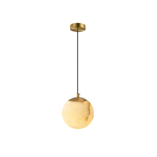 Amber Alabaster Globe Pendant Light