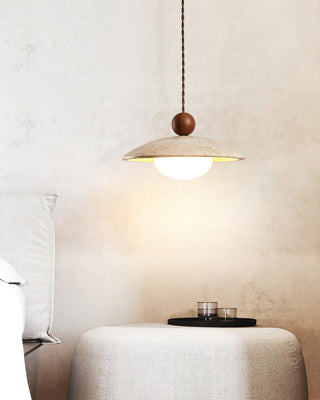 Scandinavian Travertine Disc Pendant Lamp