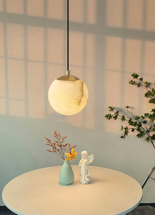 Amber Alabaster Globe Pendant Light