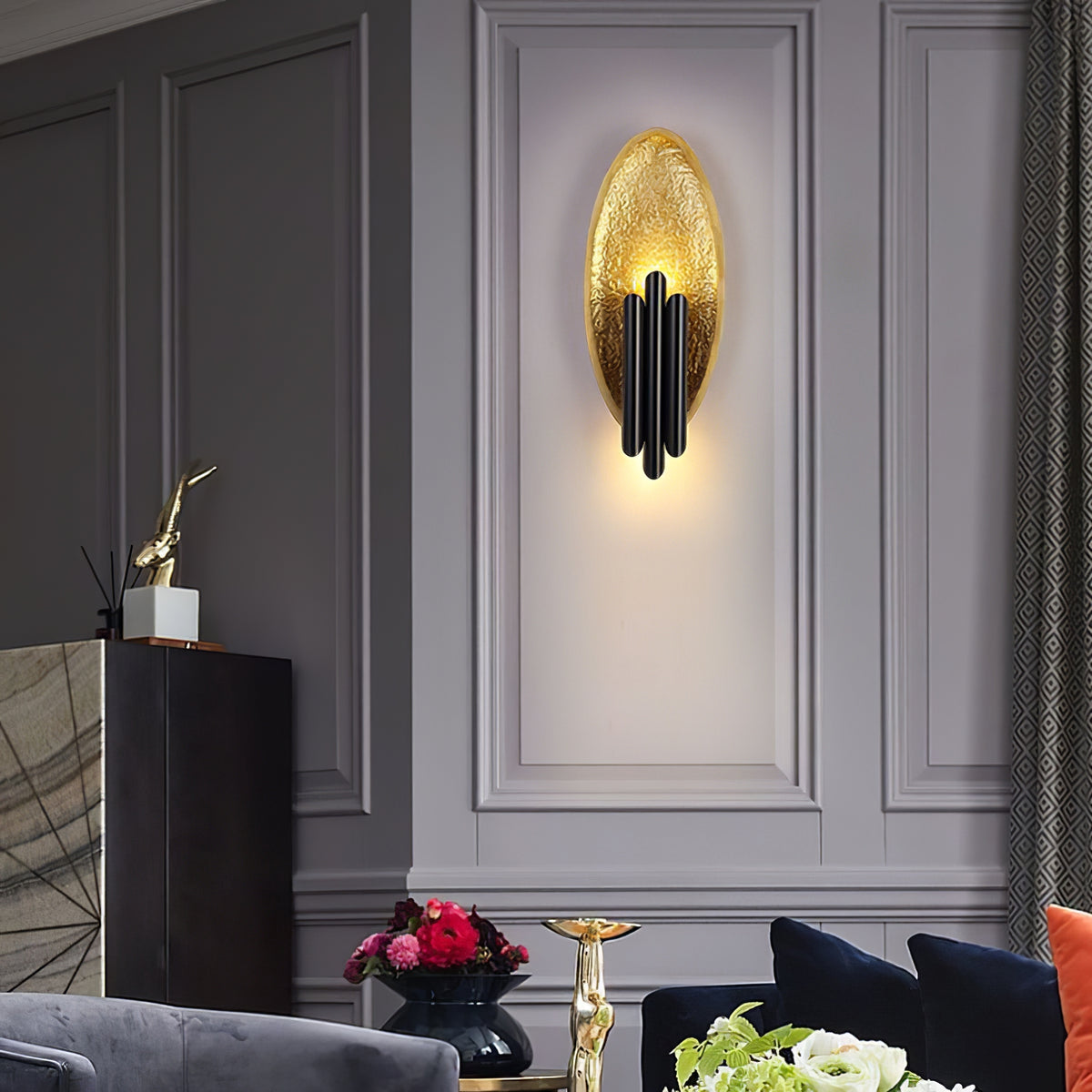 مصباح جداري حديد بيضاوي Electroplated