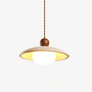 Scandinavian Travertine Disc Pendant Lamp