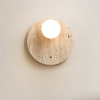 Japanese Oval Travertine Wall Light